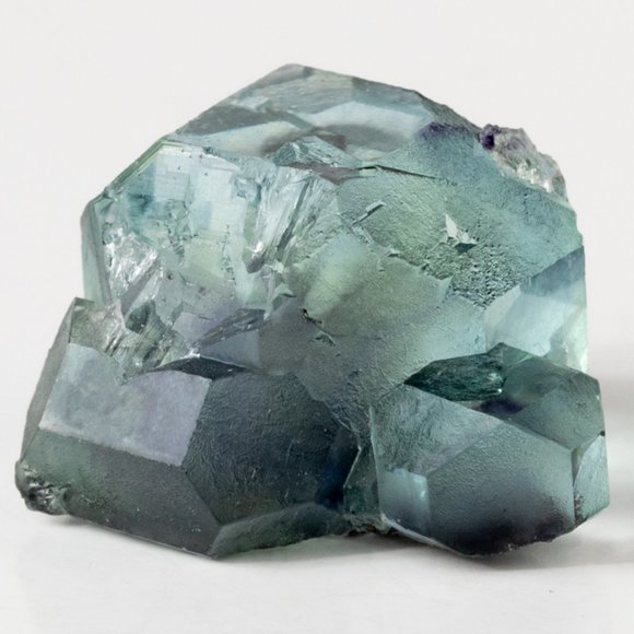 Rare AAA gemmy green fluorite with dark purple phantom cube - Picture 1 of 15